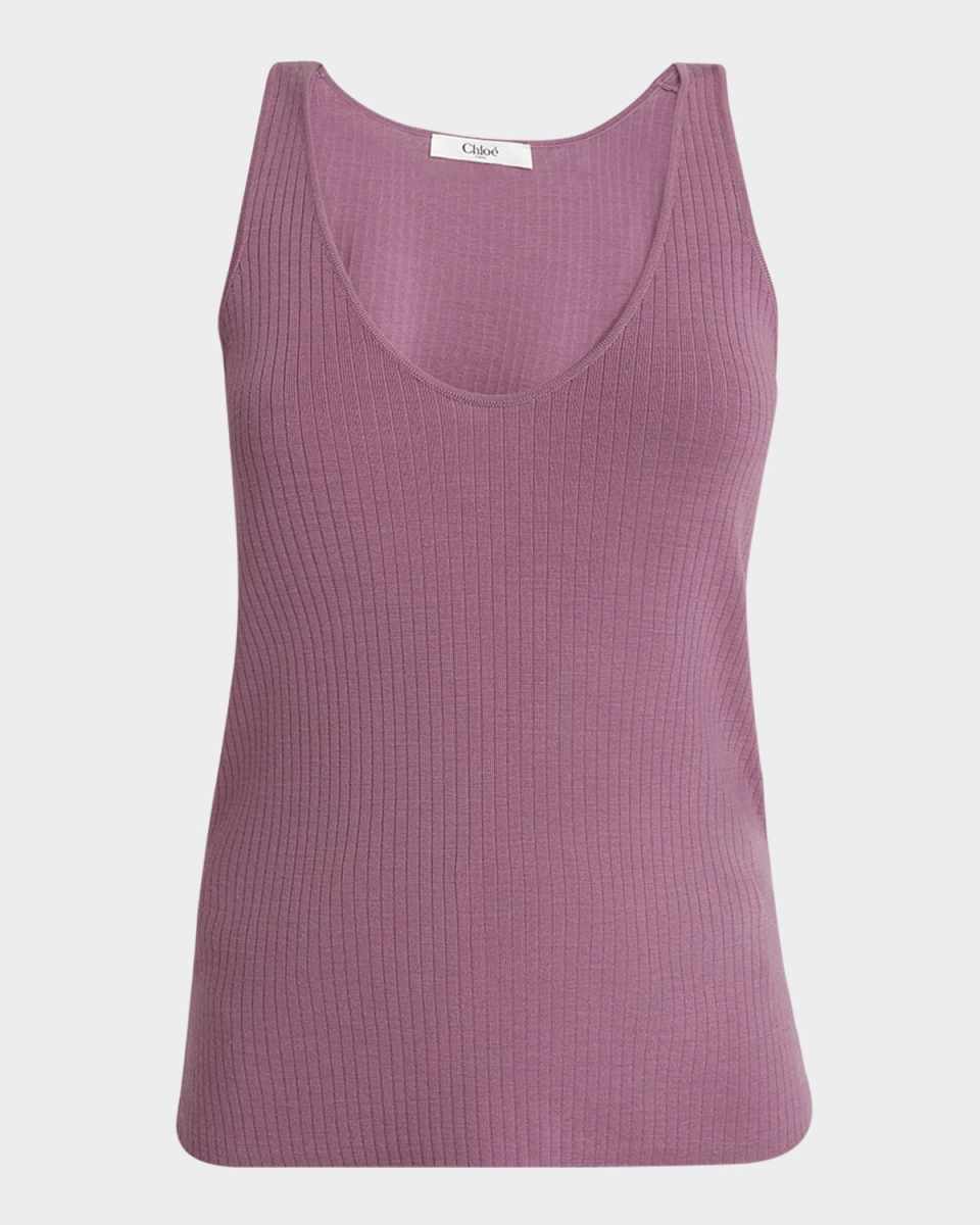 V-Neck Rib Knit Tank Top